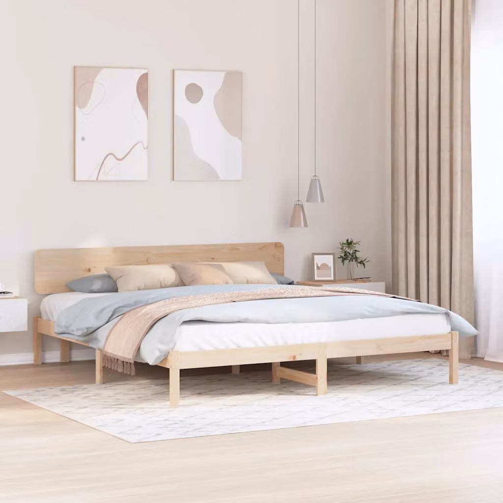 Struttura del letto in pino massello vidaXL Naturale L: 180 cm, P: 200 cm