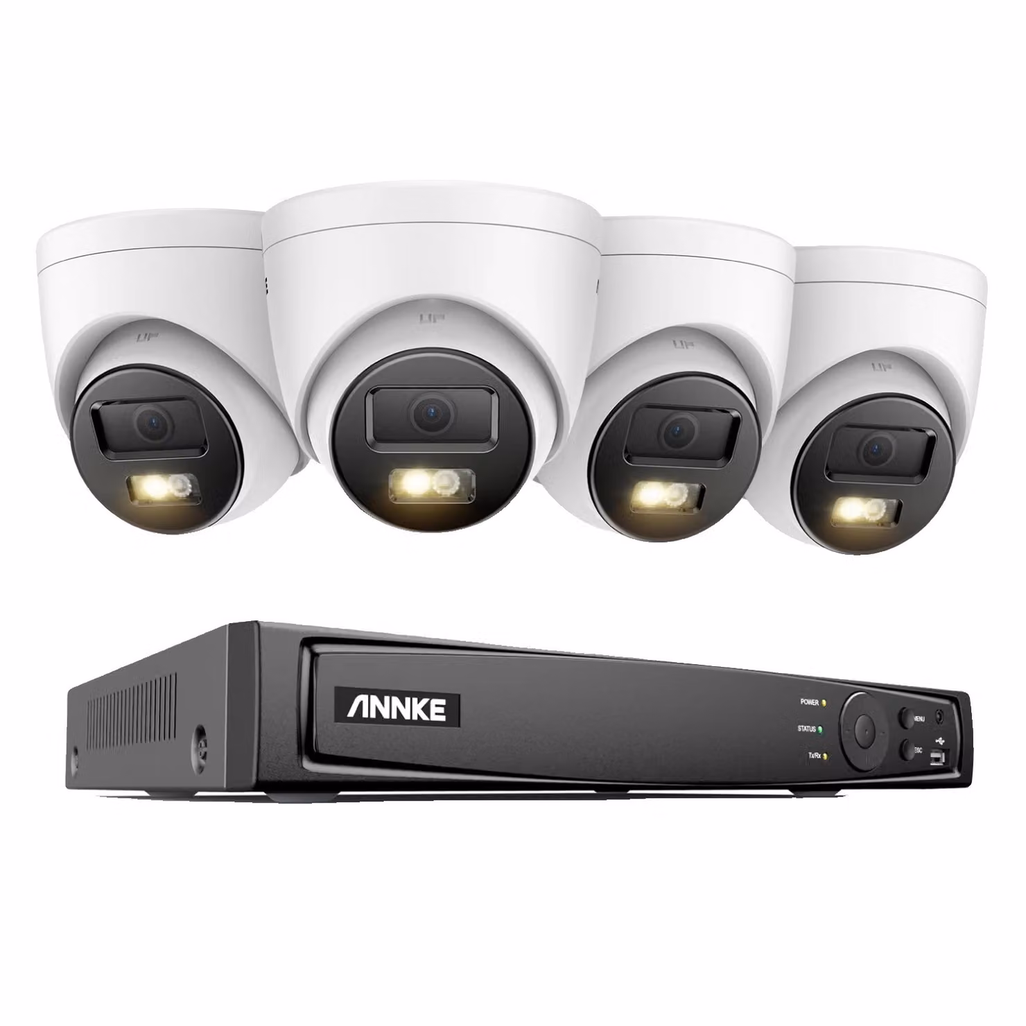Sistema di telecamere di sicurezza PoE da 12 megapixel, con rilevamento del movimento, grado di protezione IP67 (resistente all'acqua), capacità di archiviazione da 0 TB