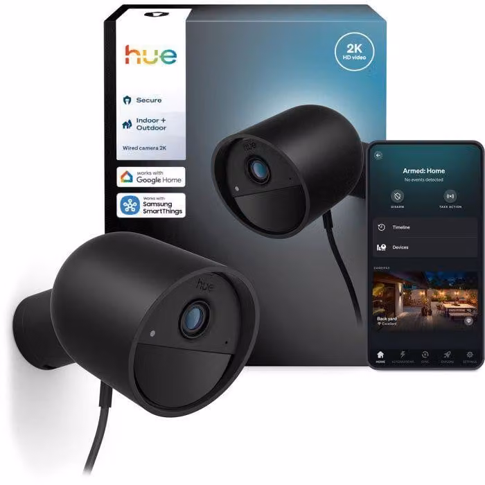 Smart Camera - Philips Hue - Outdoor - Wired - Night Vision - 2K - Desktop - Black