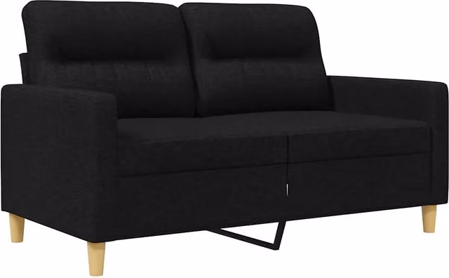 Divano | Divano da soggiorno | Sofa a 2 Posti Nero 120 cm in Tessuto