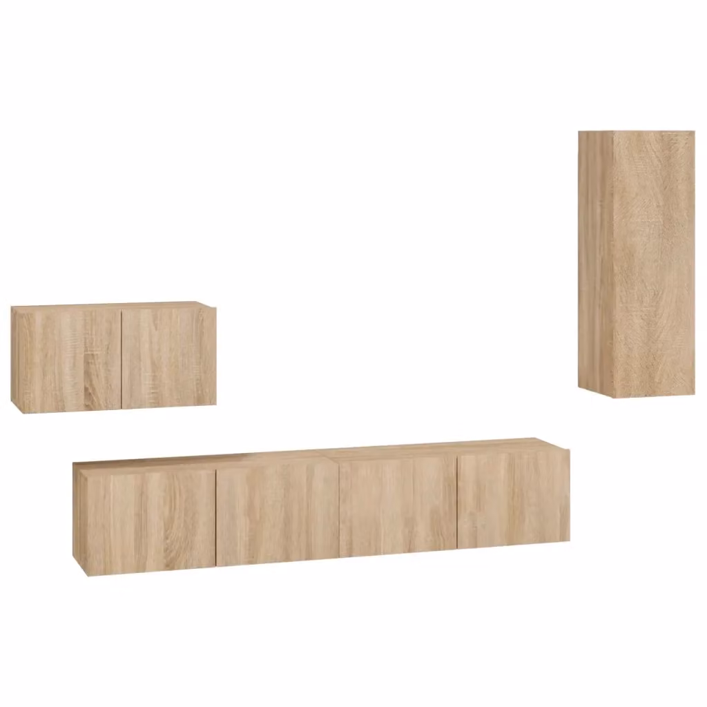 Set di mobili porta TV da 4 pezzi vidaXL in legno multistrato color beige per il tuo soggiorno – 2