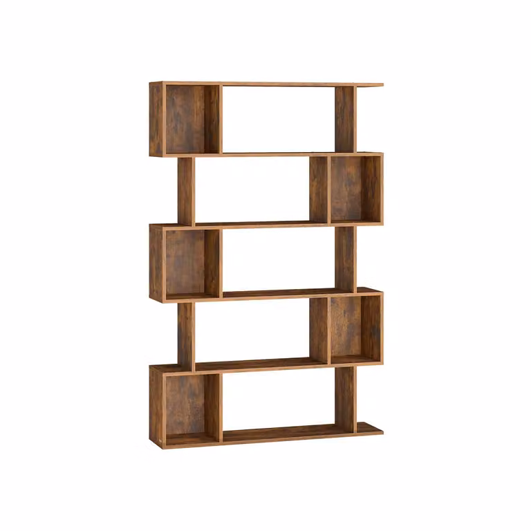Libreria scaffale con ripiani e scomparti aperti, Marrone Vintage