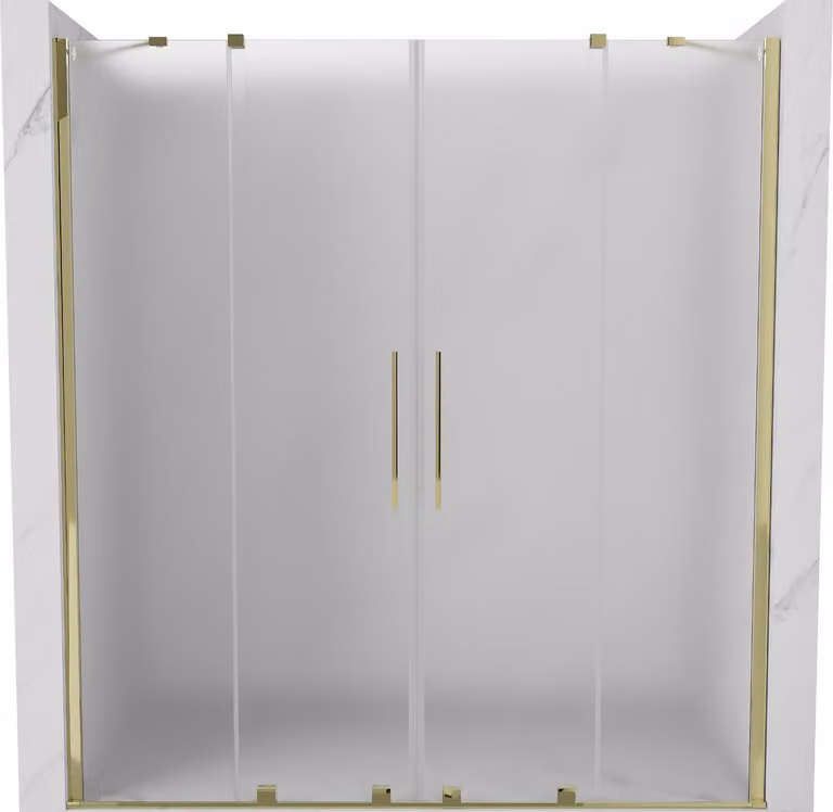 Mexen Velar Duo porte doccia scorrevoli 170 cm, ghiaccio, oro - 871-170-000-32-50
