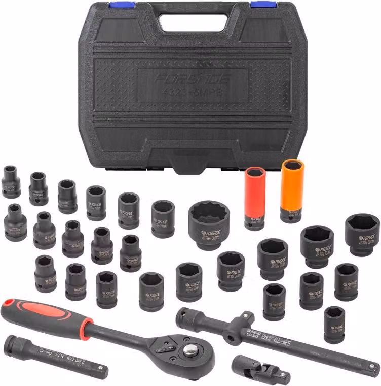 Set di bussole per avvitatore a impulsi, 1/2", 32 pezzi