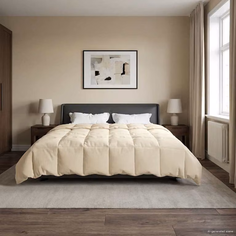 Piumone invernale traspirante e reversibile vidaXL in microfibra, Beige, L 240 x P 260 cm