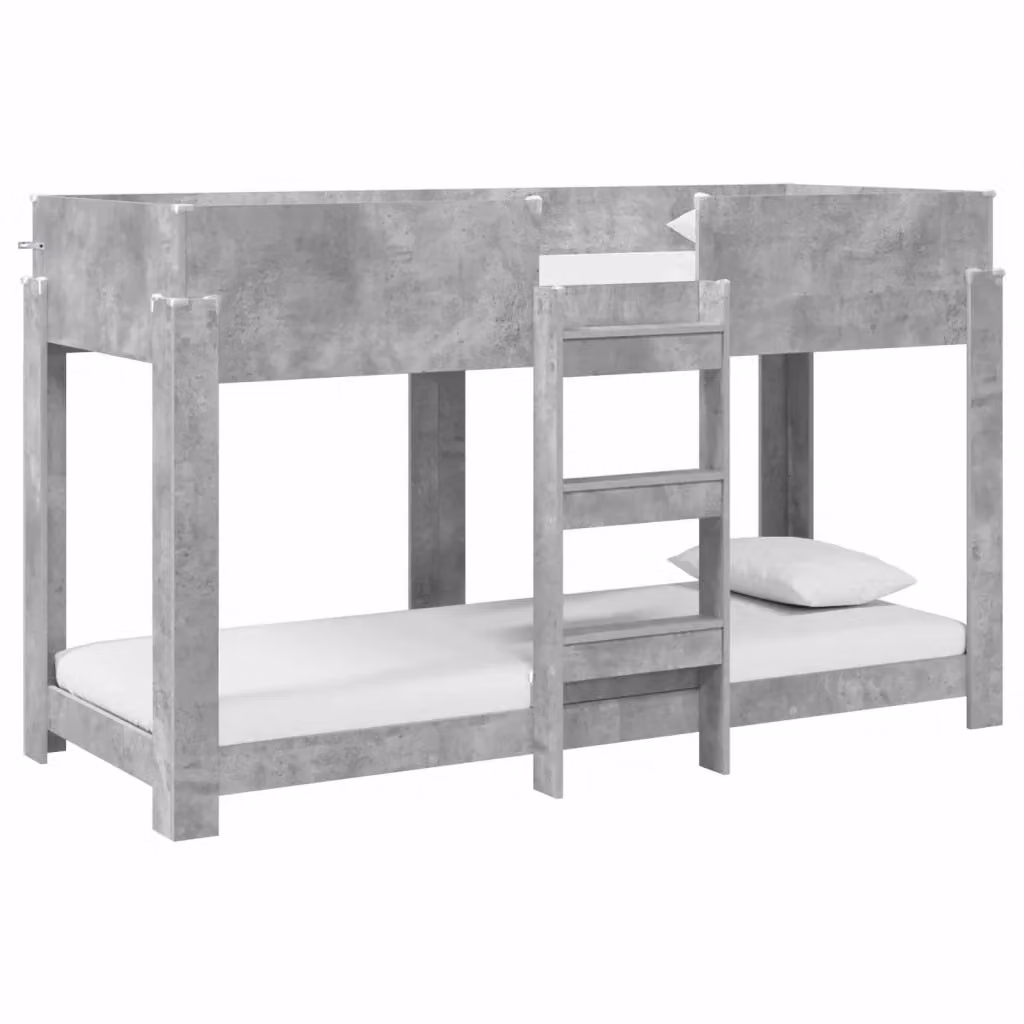 vidaXL Letto a Castello per Bambini Moderno in Legno Grigio L: 196 cm, P: 89 cm, H: 117 cm – 2