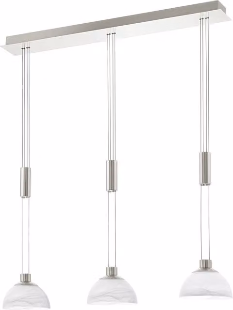 Lampadario Contemporaneo Montefio Acciaio Nichel Vetro 3 Luci Led 6,5W 2400Lm