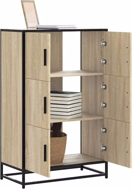 Credenza Buffet Design Mania in Legno e Metallo, Colore Marrone e Beige, L 68 cm x P 35 cm x H 106,5 cm