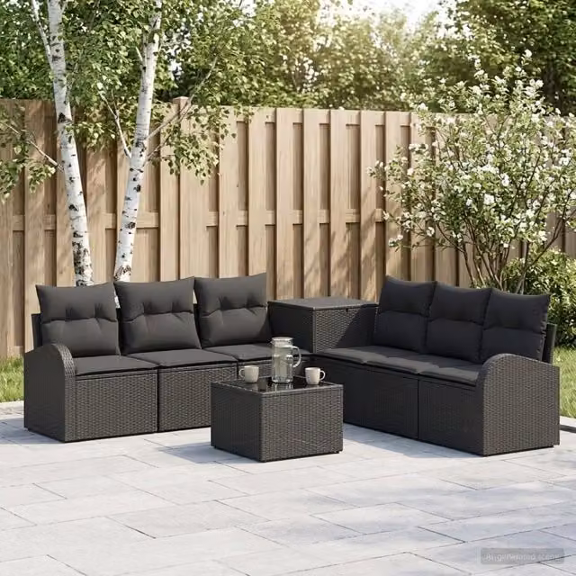 Set di divani 8 pz Nero 55 x 55 x 37 cm 3448098