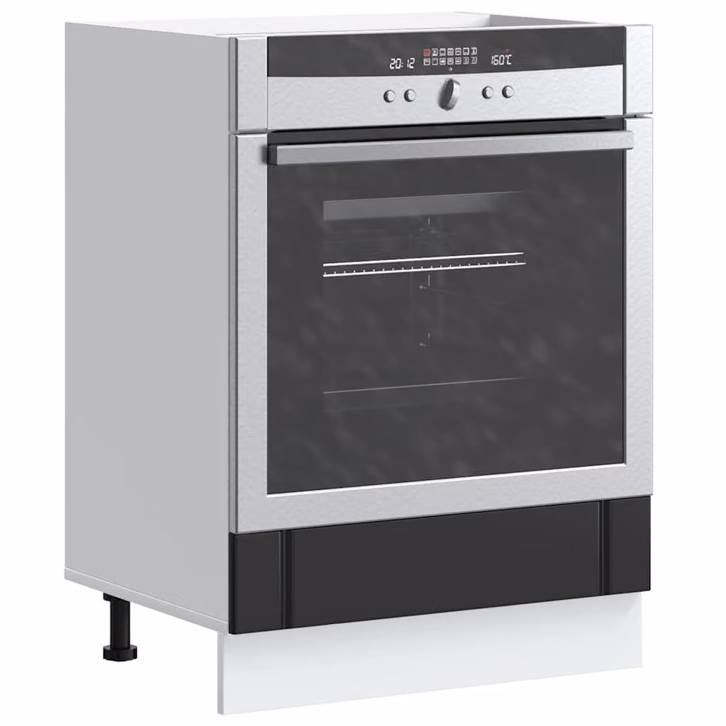 Armadio per forno vidaXL Lucca nero in legno e MDF per cucina