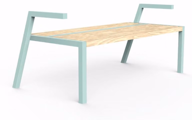 Panca da giardino Casa Padrino, colore verde menta / colori naturali, 150 cm - Panchina da parco con braccioli - Panca da esterno - Arredo da giardino