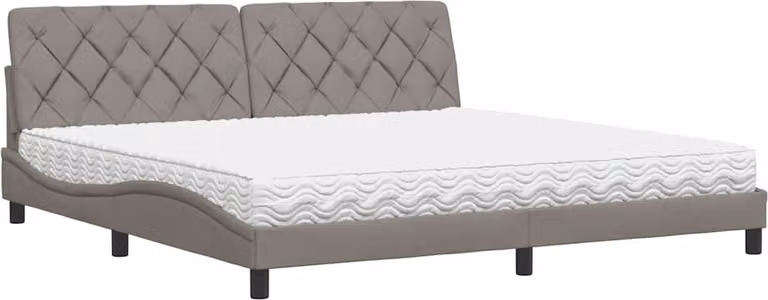 Letto con materasso Taupe 200x200 cm in tessuto