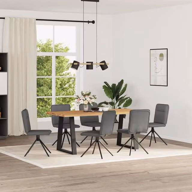 Sedie da Pranzo 6 pz Grigio Scuro in Tessuto 3315603