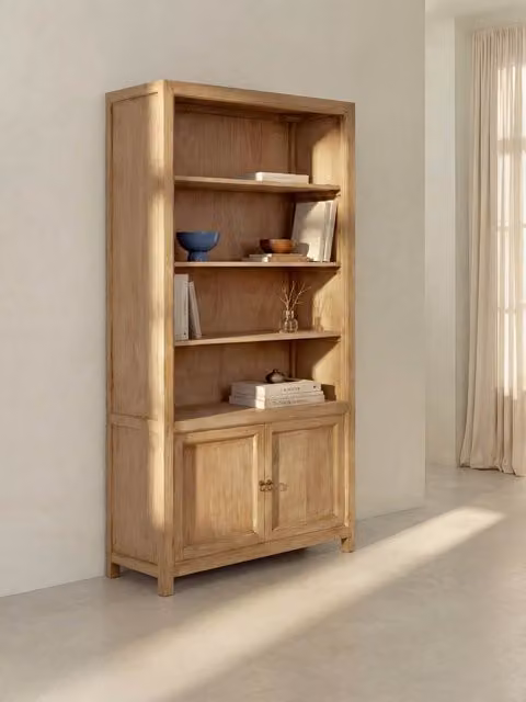 Scaffale Rustico in Legno di Mango e Metallo Kenay Home, Colore Marrone e Oro