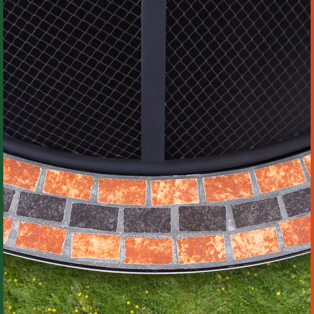 Braciere da giardino rotondo Gardebruk con motivo mosaico multicolore e copertura nera in acciaio e pietra, Diametro: 76 cm – 1