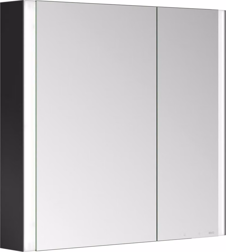 KEUCO SOMARIS armoire de toilette murale 2 portes, asymétrique, avec miroir chauffant, 800mm, 14502372201, 14502372201