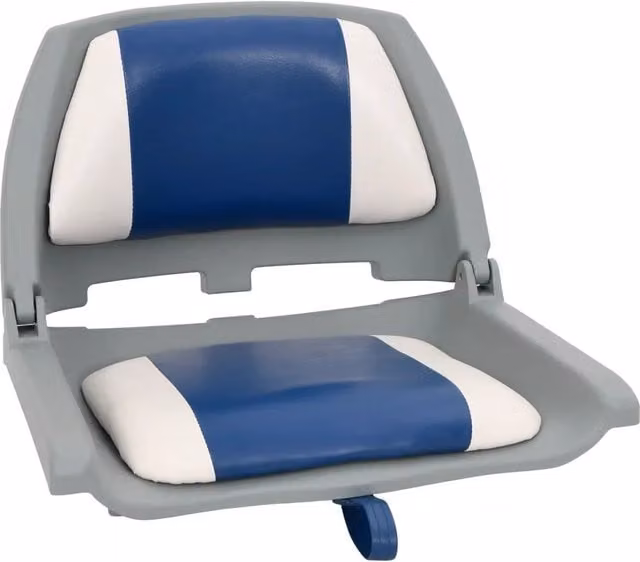 Set di 2 sedili pieghevoli per barca DESIGN IN in ecopelle Blu e Bianco L 48 cm x P 51 cm x H 41 cm