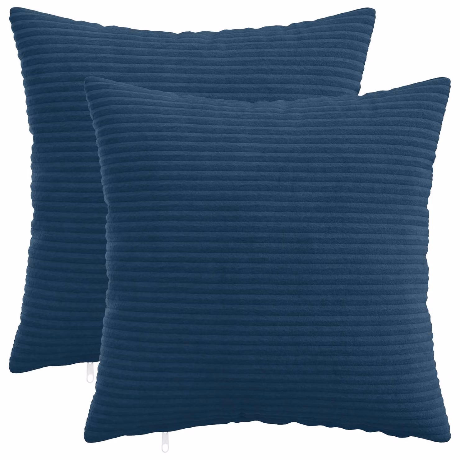 Set di 2 federe vidaXL HEERLEN in velluto a coste blu navy, L 35 cm x P 35 cm