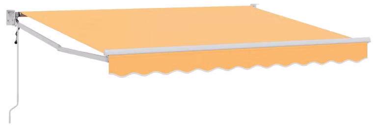 Toldo retrattile, dimensioni 3,5 x 2,5 metri, realizzato in poliestere e metallo