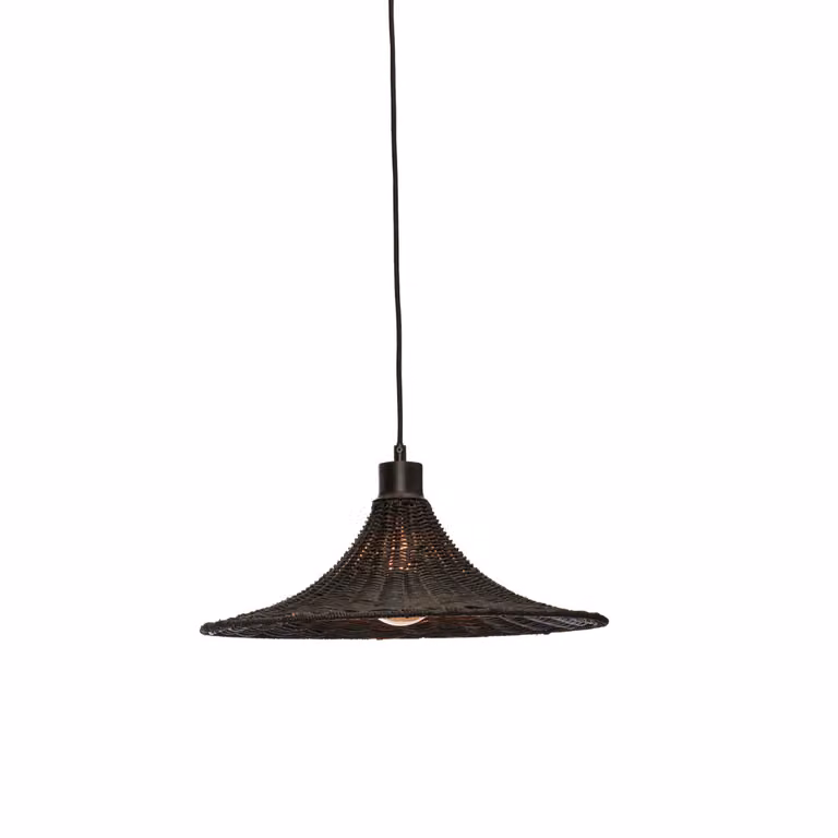 GOOD&MOJO - Lampada a sospensione Borabora - Rattan nero - Ø40cm Lampada a sospensione - Lampada da tavolo - Lampada da soggiorno - Lampada da camera da letto - Soggiorno
