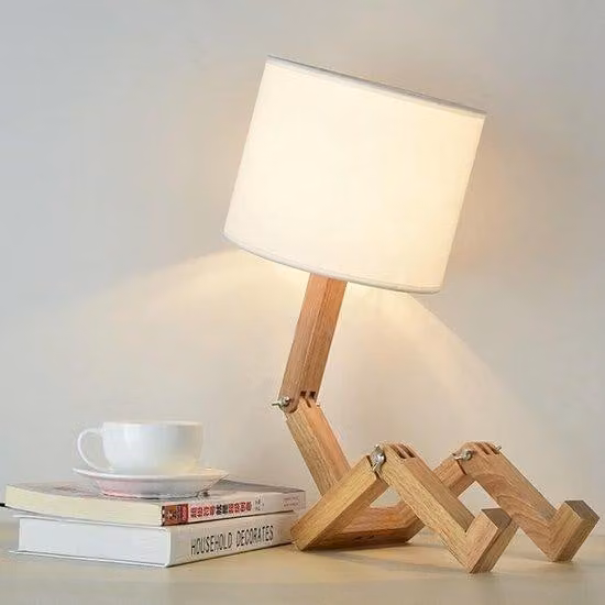 Lampada da comodino Houtene con paralume intercambiabile - attacco E27 - camera dei bambini - ufficio - soggiorno - illuminazione decorativa