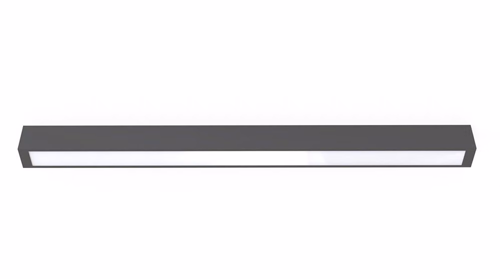 Plafoniera rettangolare STRAIGHT grigio grafite e bianco 1xT8x16W in plastica, dimensioni: 6,5x5,5x92 cm, IP20, Nowodvorski Lighting