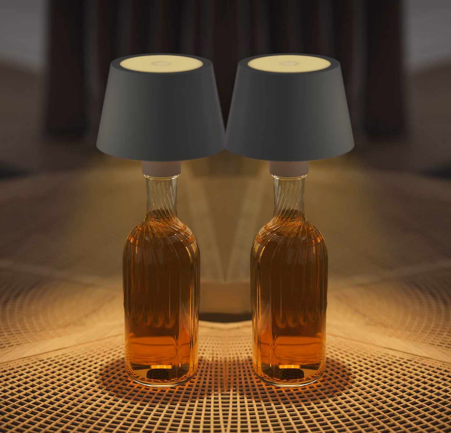 Northpoint set di 2 lampade da tavolo ricaricabili a LED lampada a bottiglia lampada da tavolo con sensore tattile grigio