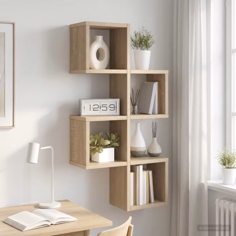 vidaXL Scaffale da parete A parete Rovere Sonoma 39 x 15 x 76 cm