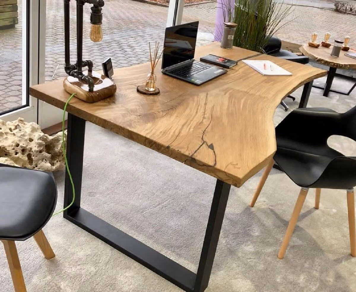 Casa Padrino scrivania colori naturali / marrone / nero 140 cm