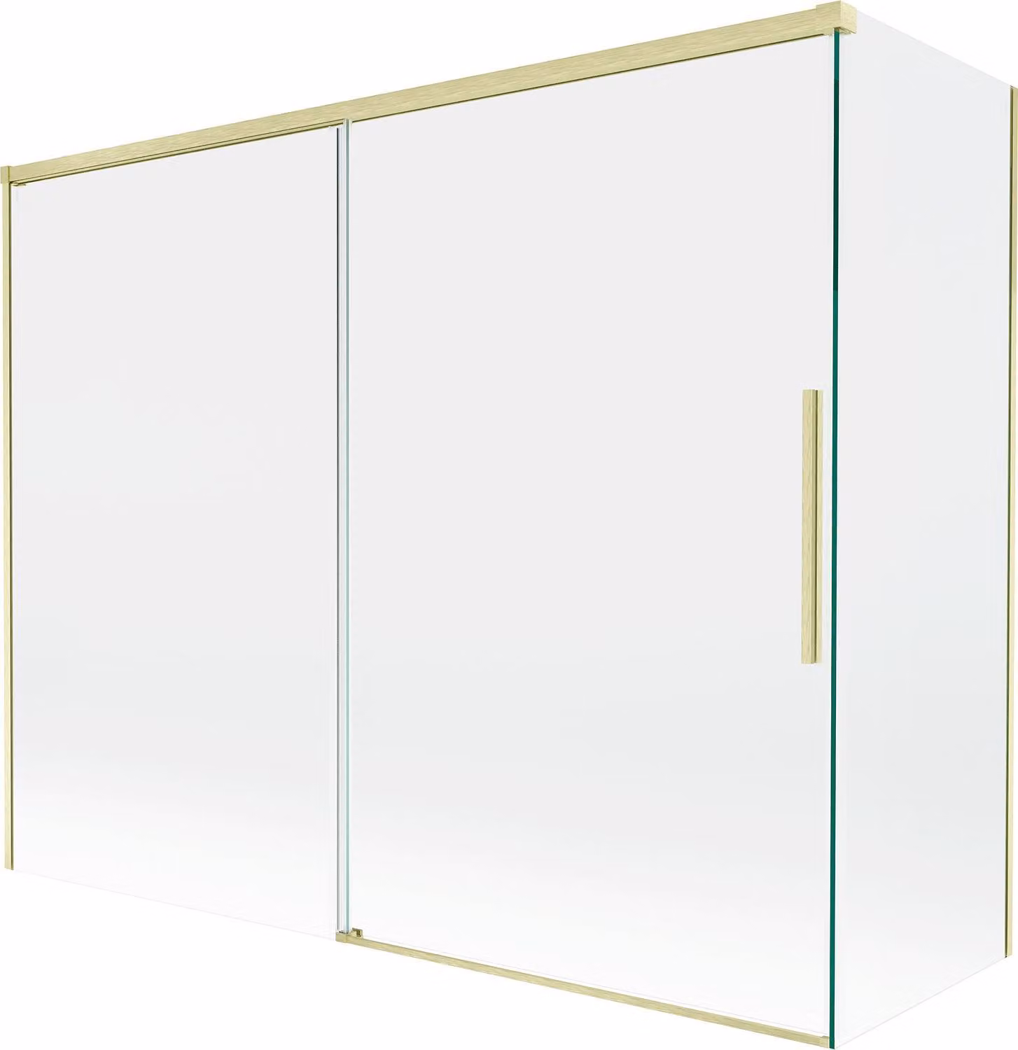 Mexen Rox paravento per vasca da bagno a 2 ante scorrevoli 190 + 80 x 150 cm, trasparente, oro spazzolato - 8C9-190-080-55-00