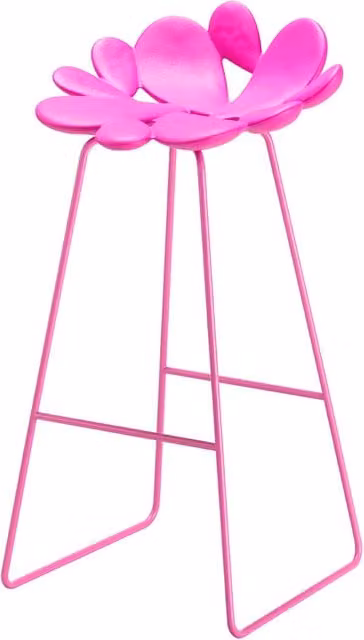 Sgabello Qeeboo Filicudi in polipropilene rosa opaco H 89 cm x L 45 cm x P 45 cm