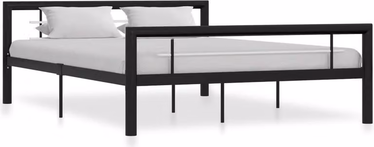 vidaXL Struttura letto in metallo bianco e nero 120x200 cm - Struttura letto - Cornici letto - Struttura letto - Letto matrimoniale
