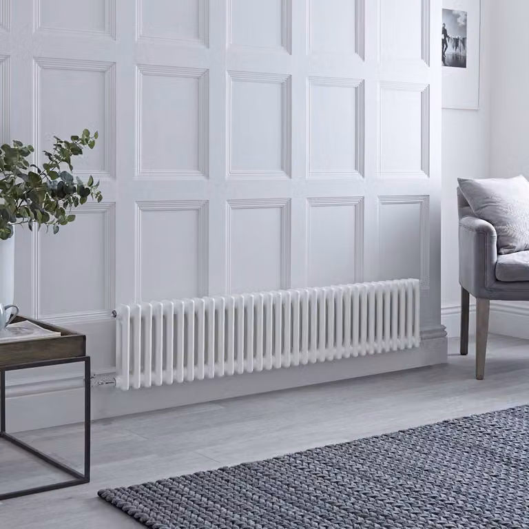 Radiatore Elettrico di Design HudsonReed Bianco a 2 Colonne con Tecnologia WiFi L: 150,5 cm, H: 30 cm