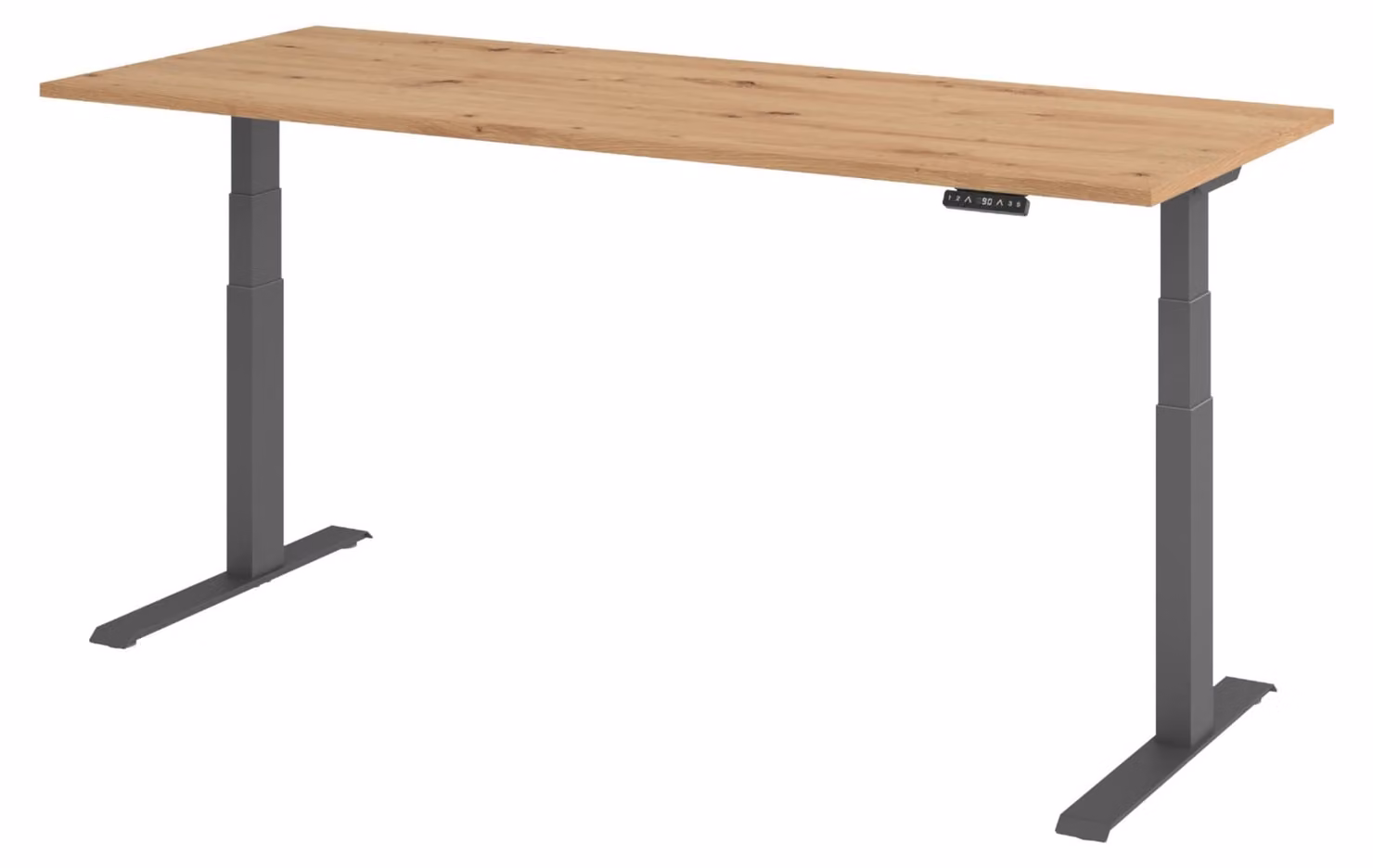 Scrivania elettrica bümö XDKB - Finitura: effetto legno di faggio, struttura: grafite, dimensioni: 200 x 80 cm