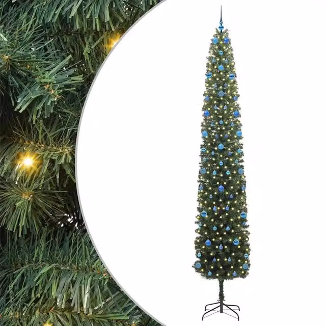 Albero di Natale artificiale moderno verde con 300 LED luce bianca calda, Altezza: 300 cm