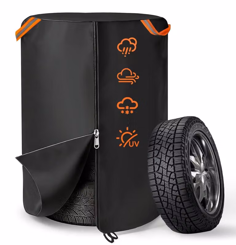 4 coperture per pneumatici auto, realizzate in tessuto Oxford 420D, impermeabili, universali, dimensioni 85x120 cm