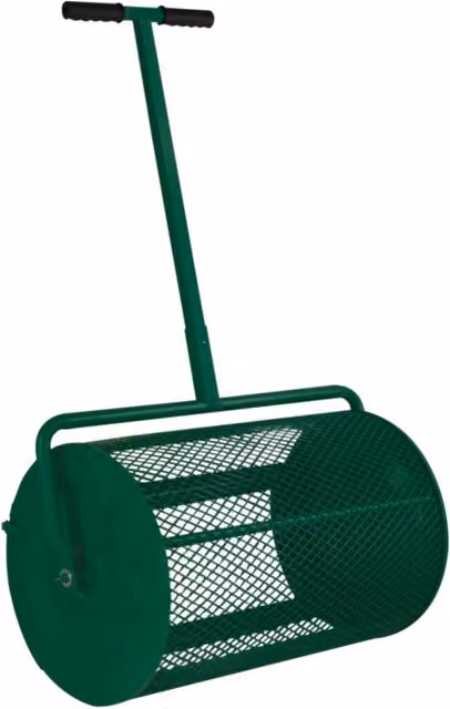 Spargitore di concime a rullo manuale T-Mech verde con gabbia in acciaio da 80L – 1