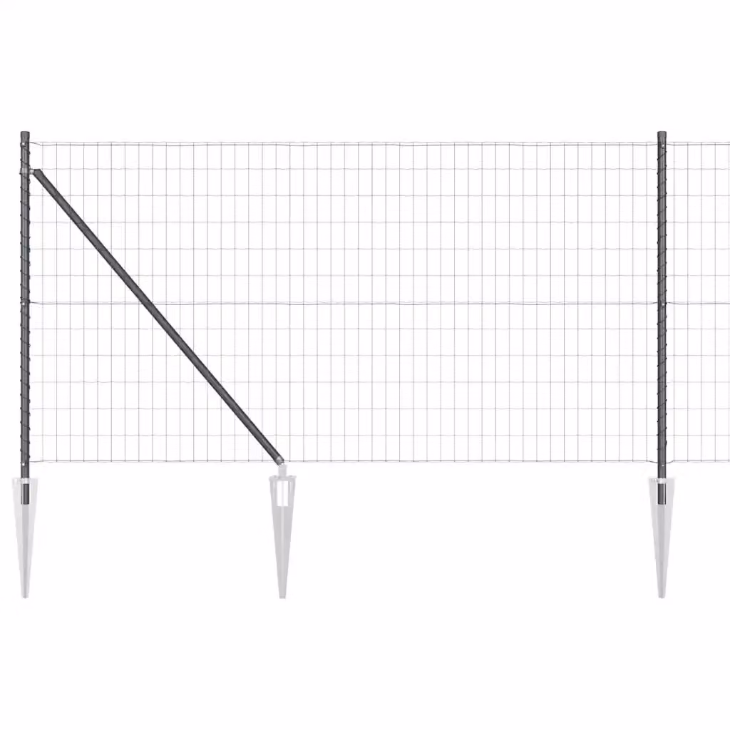 Recinzione vidaXL in acciaio rivestito in PVC grigio per installazione interrata, L: 25 m, H: 1 m – 2