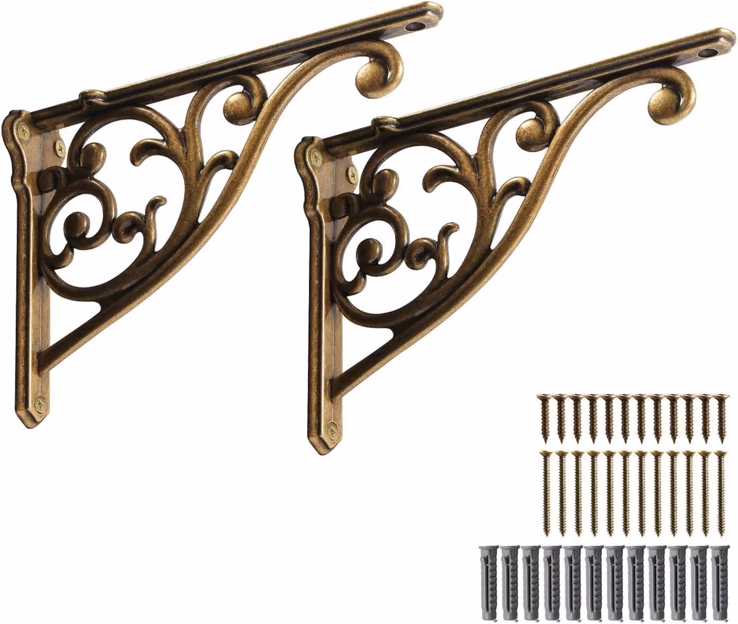 Supporti per mensole decorativi, 12,5 cm - Design vintage, set di 2