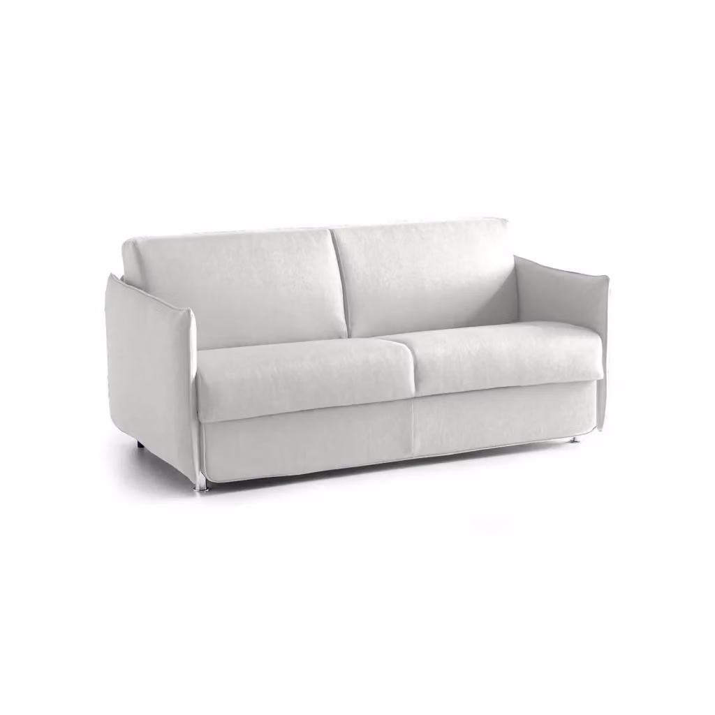 Divano Letto 2 Posti Follina DMORA Grigio Chiaro con Copertura Sfoderabile e Funzione Letto L/P: 160 x 95 cm – 2
