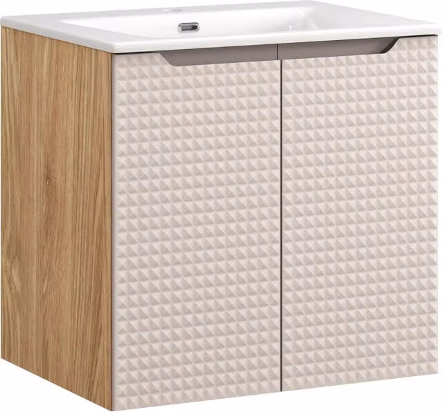Set mobili bagno moderno Luxor Living con lavabo beige L: 60 cm, P: 46 cm