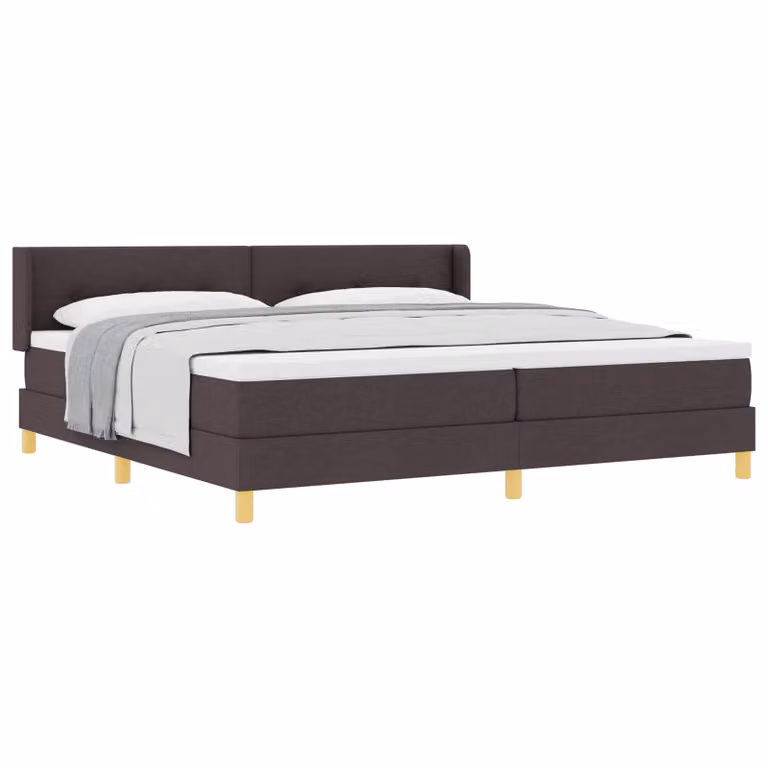 Letto a molle con testiera vidaXL in tessuto marrone scuro L/P/H: 200 x 200 x 280 cm