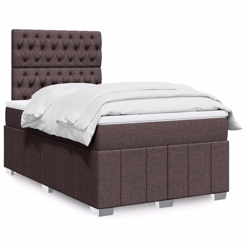vidaXL Letto Ibrido con Materasso a Molle e Schiuma, Struttura in Legno di Pino, Marrone e Bianco, L/P/H: 120 x 190 x 150,5 cm