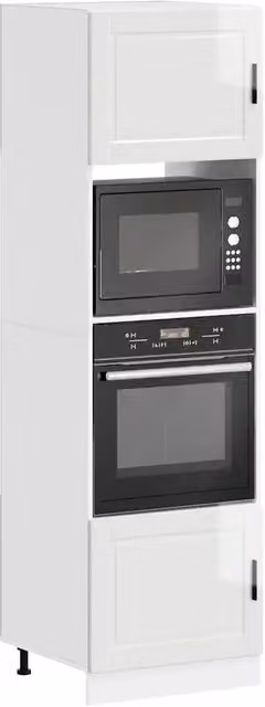 Armadi Forno 2 pz Porto Bianchi Lucido in Legno Multistrato 3315053