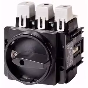 Interruttore generale Eaton, P5, 125 A, da incasso, a 3 poli, funzione HALT, con maniglia rotante nera e anello di bloccaggio, bloccabile in posizione 0 280911