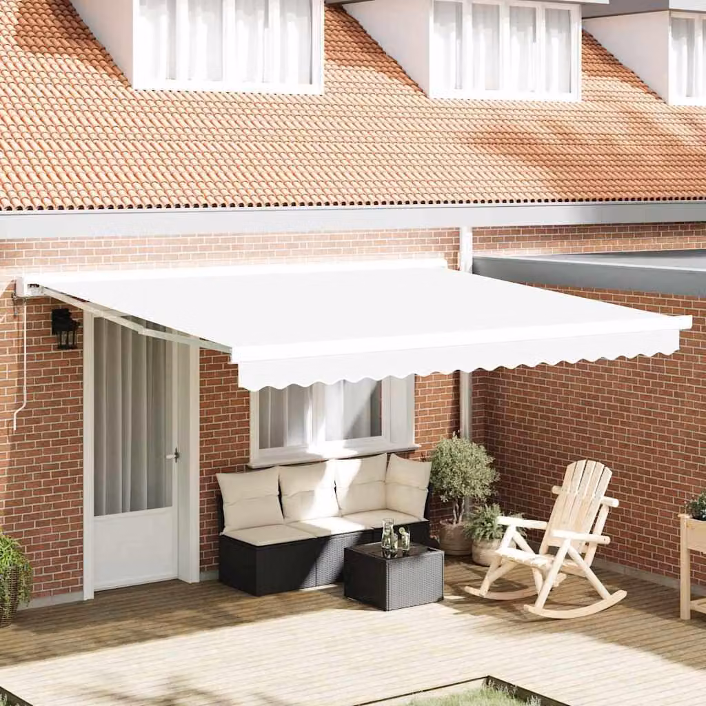 Maison Exclusive - Telo di ricambio per tenda da sole, dimensioni 4 x 3,5 m, colore bianco, in poliestere