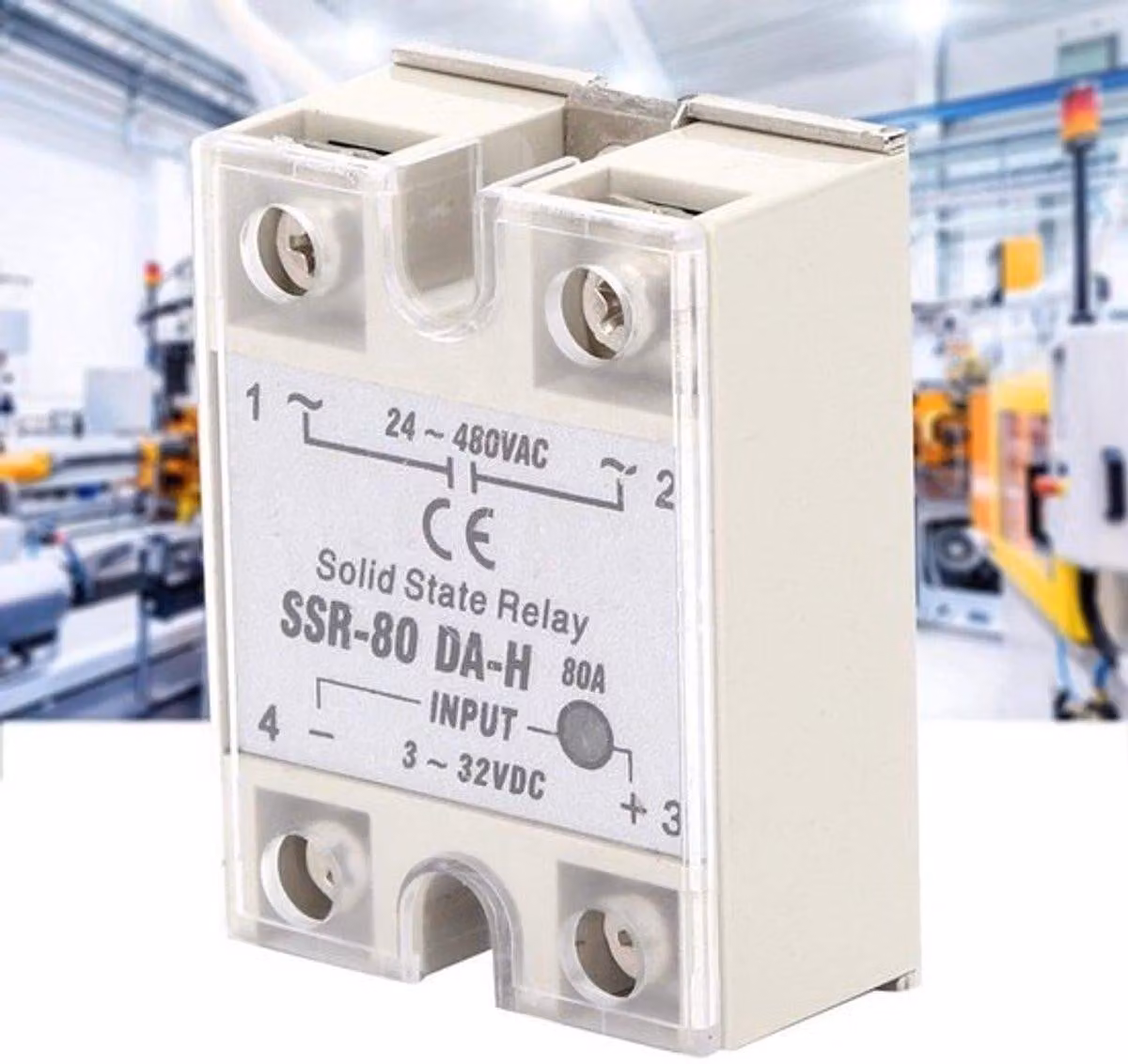 Relè a semiconduttore DC-AC 24-480VAC, relè SSR - interruttore senza contatto - alta qualità - SSR-80A-DA-H, 80A - relè a semiconduttore.