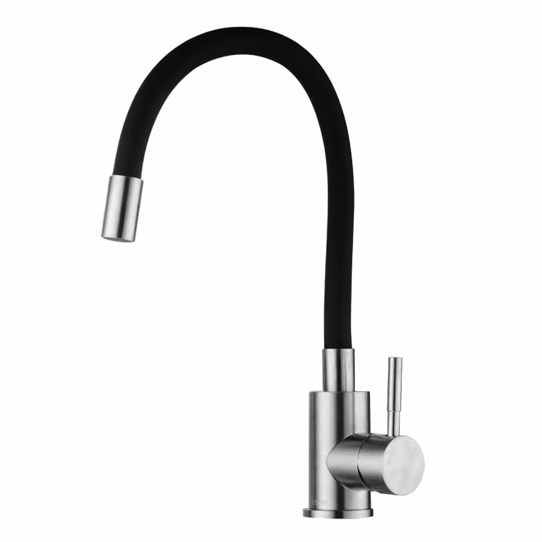 Rubinetto da cucina nero con bocca flessibile | Rubinetto per lavello | Miscelatore per lavello | Rubinetto monocomando da cucina | Miscelatore monocomando per lavello da cucina