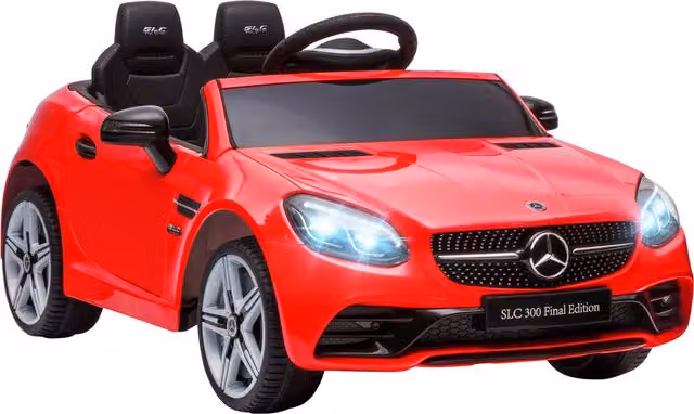 AIYAPLAY Macchina Elettrica per Bambini con Licenza Mercedes SLC 300, Telecomando, Rosso, L: 107 cm, P: 62,5 cm, H: 44 cm – 1