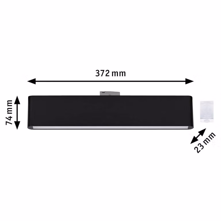 Paulmann Lampada da binario a LED URail Ceris, nera, 3.000 K, 37 cm dimmerabile, Nero, Soggiorno / Sala da pranzo, Alluminio, Moderno